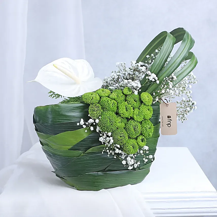 Serenity Of Green Floral Arrangement