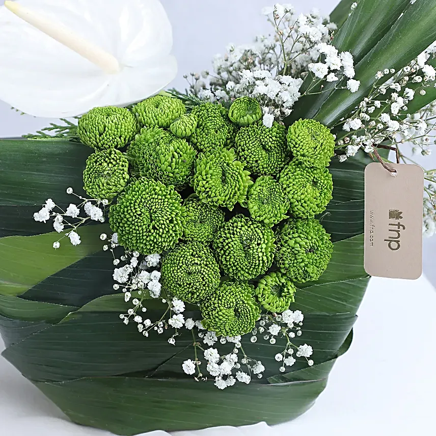 Serenity Of Green Floral Arrangement