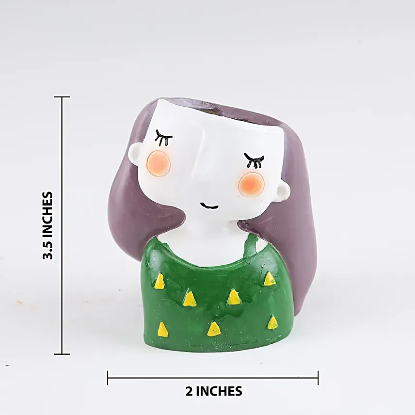 2 set of plant in attractive girl shape pots