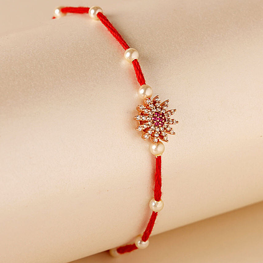 Shimmering Bloom Beads Rakhi