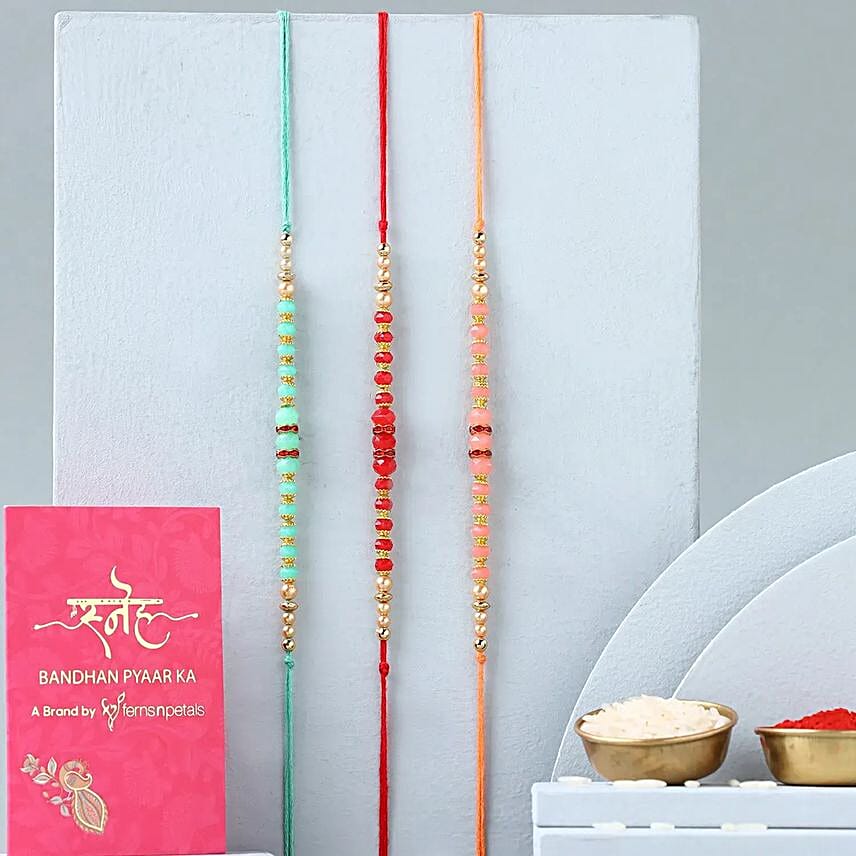 Sibling Harmony Ethnic Rakhi Set of 3