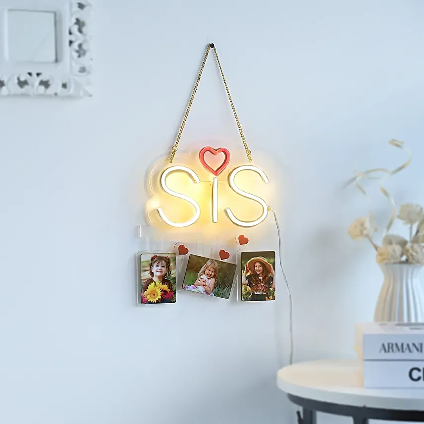 Sis Neon Light Wall Hanging 3 Frames