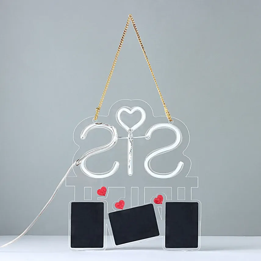 Sis Neon Light Wall Hanging 3 Frames