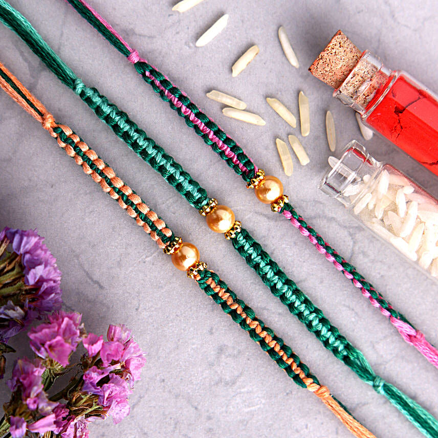 Sneh Alluring Pearl Rakhi Set Of 3