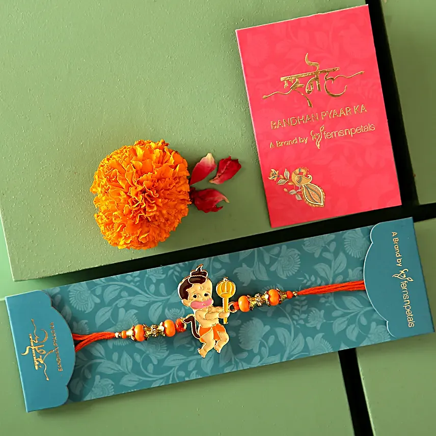 Sneh Bal Hanuman Kids Rakhi and Personalised Cushion
