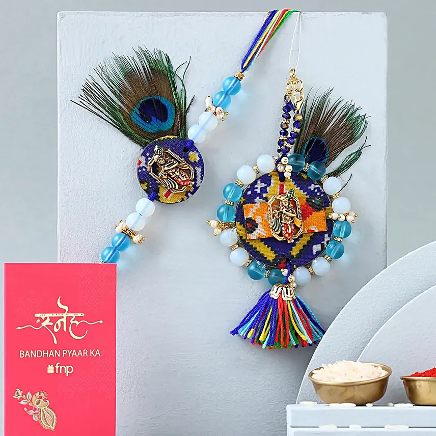 Sneh Bhaiya Bhabhi Krishna Rakhi with Cushion