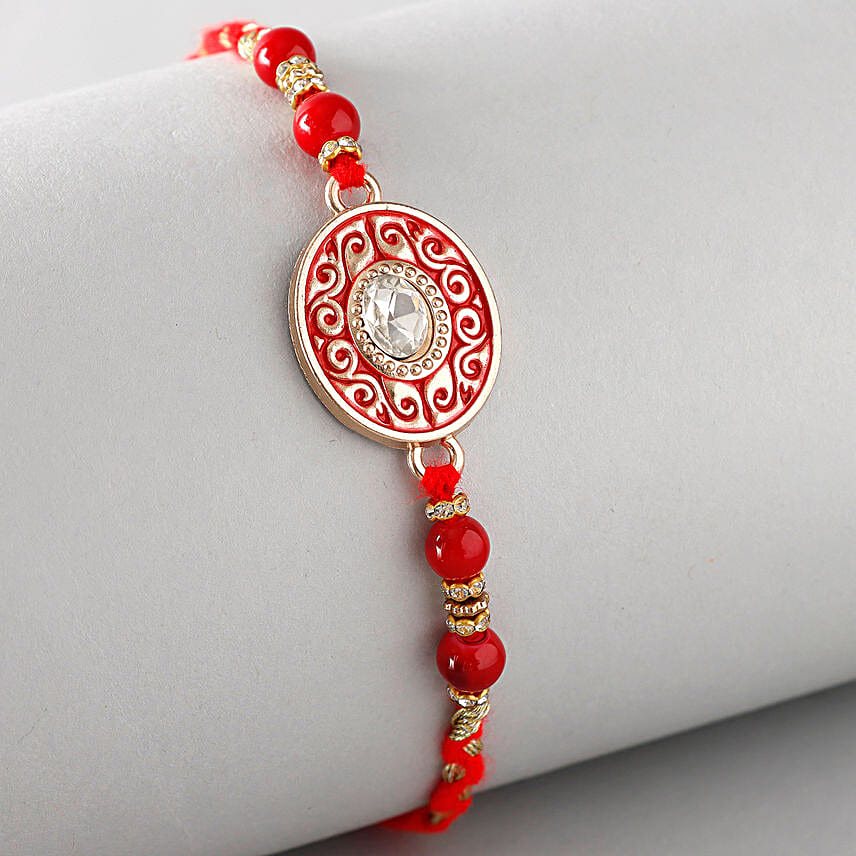 Sneh Ethnic Red Diamond Rakhi