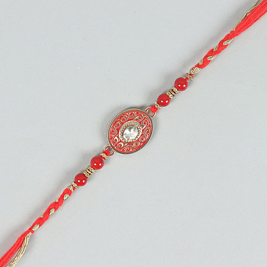 Sneh Ethnic Red Diamond Rakhi