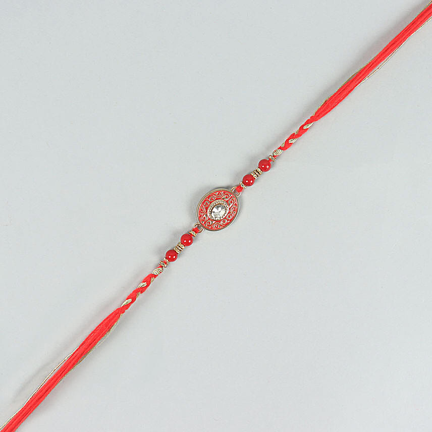 Sneh Ethnic Red Diamond Rakhi