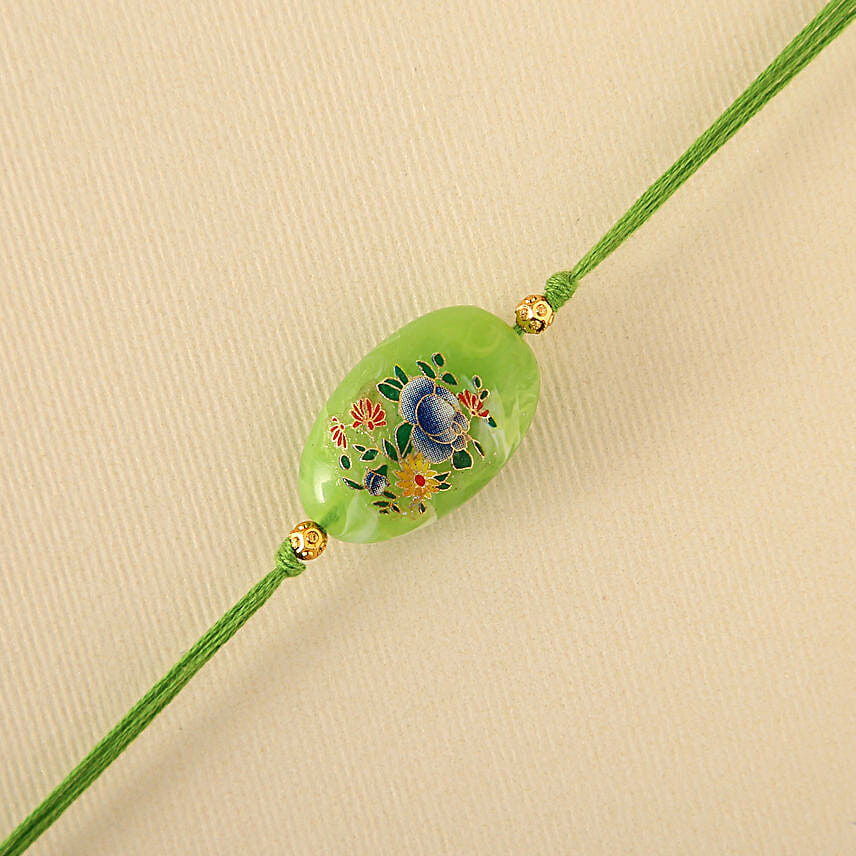 Sneh Eye Catching Diamond Green Rakhi