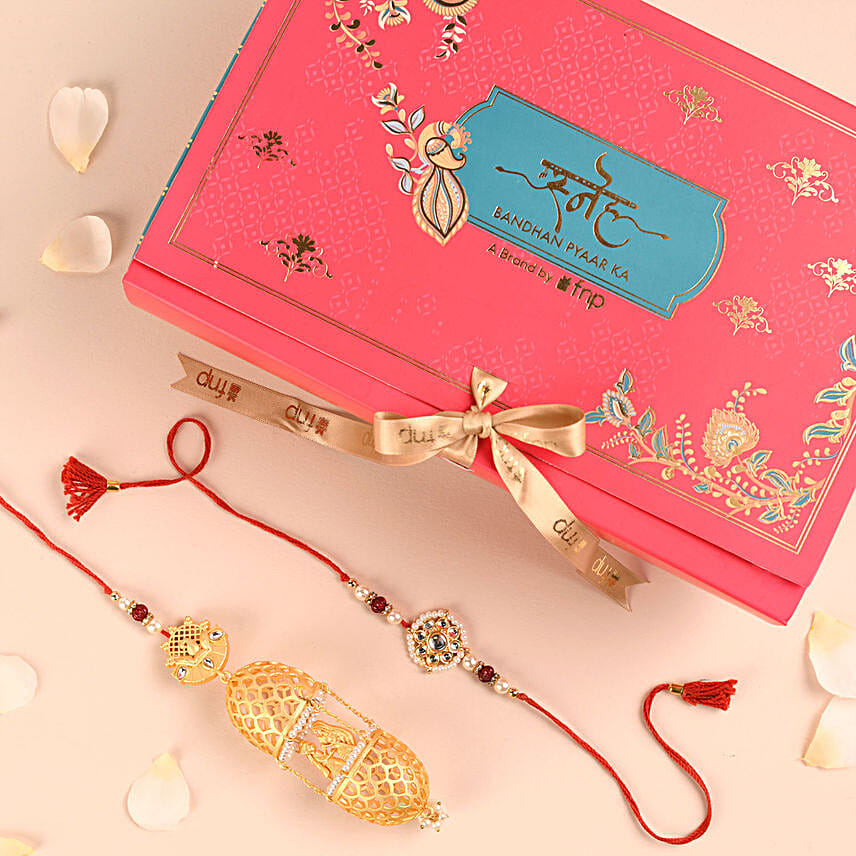 Sneh Golden Radha Krishna Bhaiya Bhabhi Rakhi
