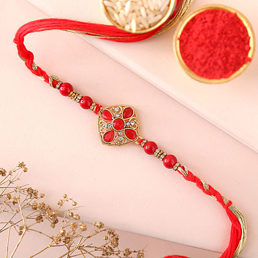 Sneh Modish Pearl Red Rakhi