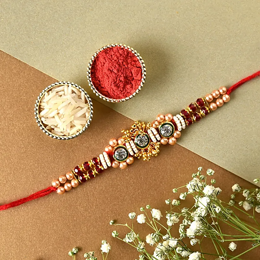 Sneh Pearl American Diamond Rakhi