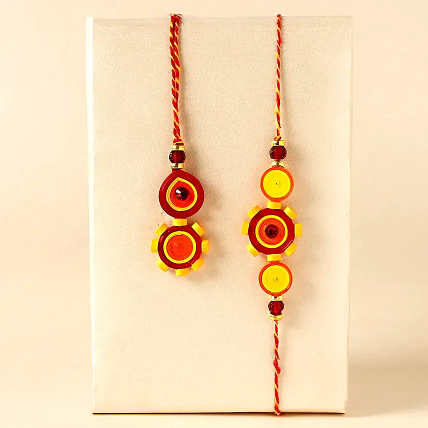 Sneh Quilling Flower Bhaiya Bhabhi Rakhi Set