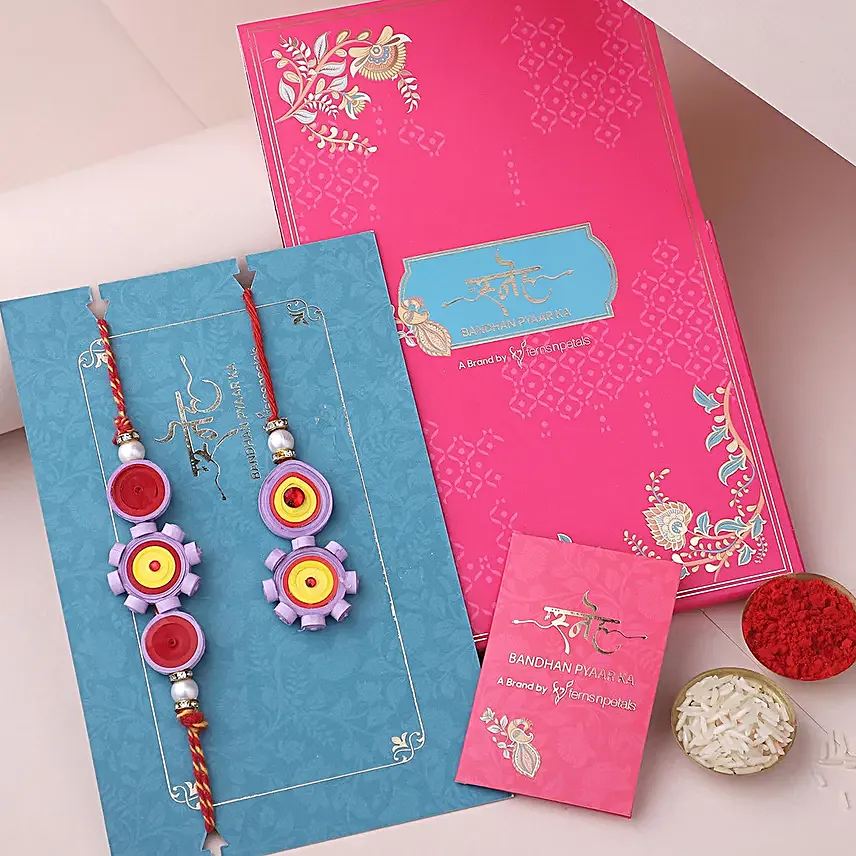 Sneh Quilling Flower Bhaiya Bhabhi Rakhi