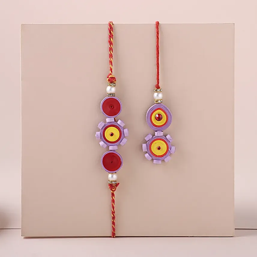 Sneh Quilling Flower Bhaiya Bhabhi Rakhi