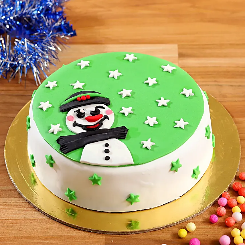 Send Snowman With Stars Cake