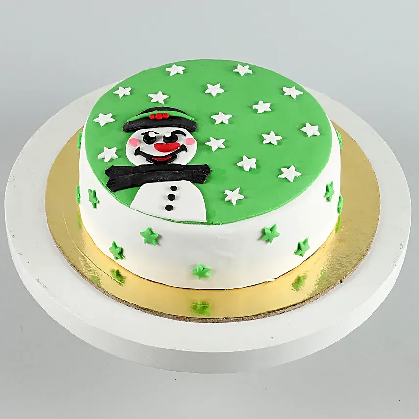 Send Snowman With Stars Cake