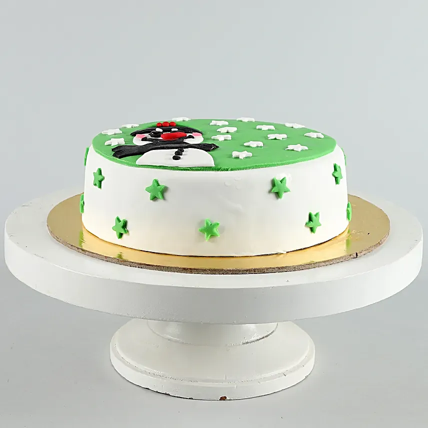 Send Snowman With Stars Cake