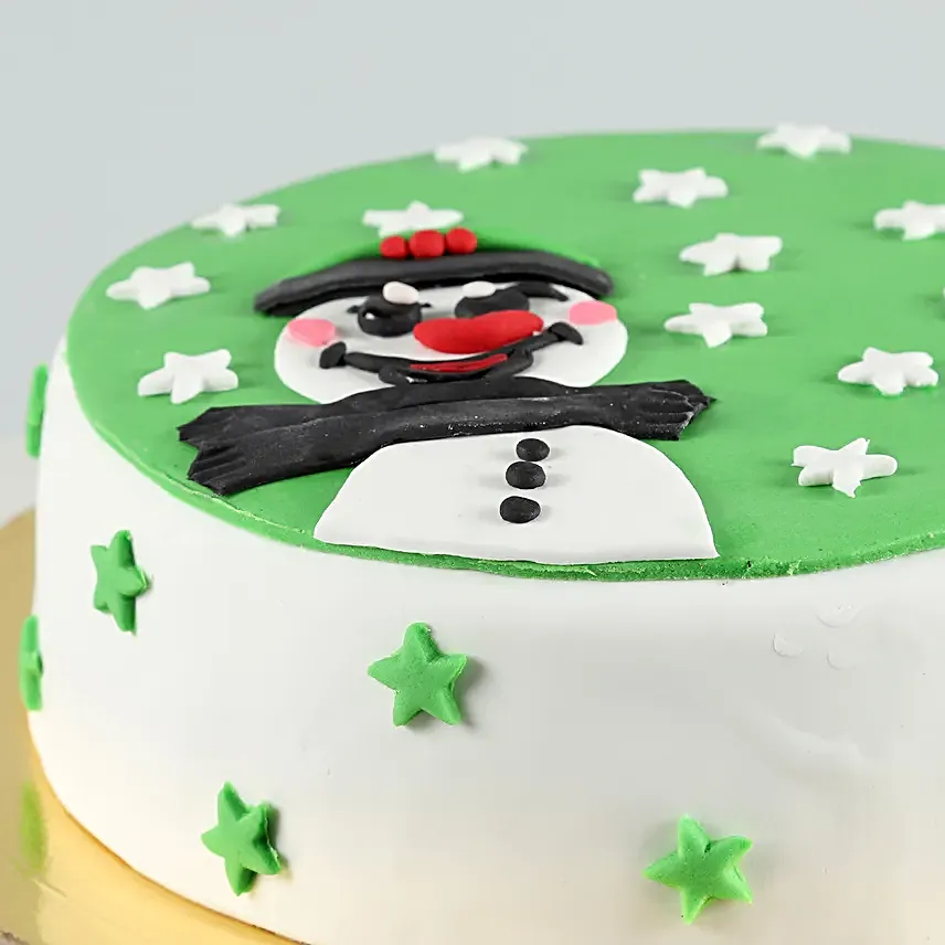 Send Snowman With Stars Cake