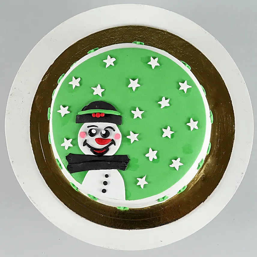Send Snowman With Stars Cake