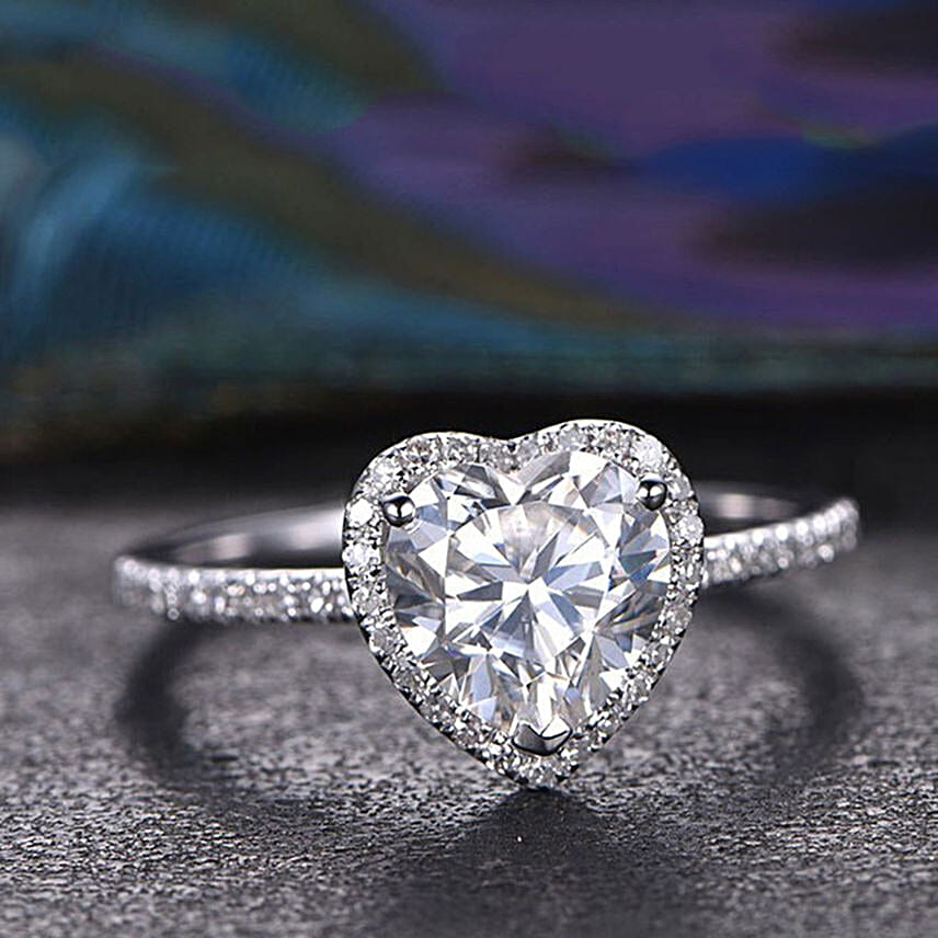 Solitaire Heart Ring