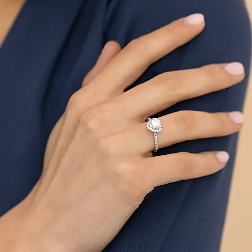 Solitaire Heart Ring