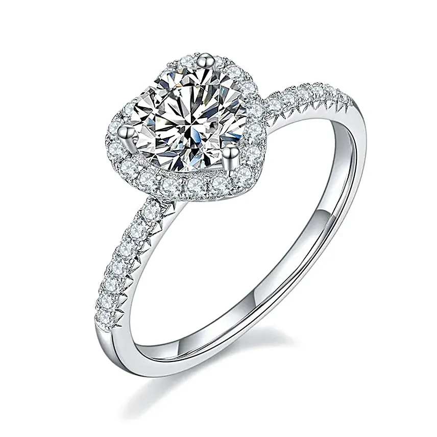 Solitaire Heart Ring