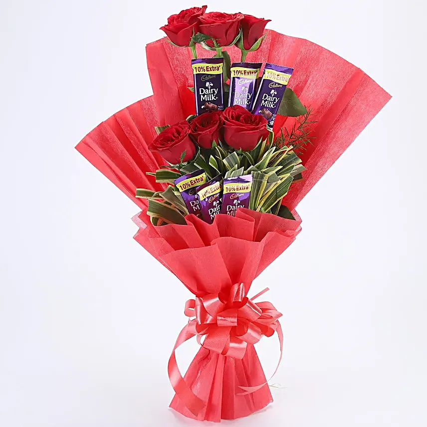 Online Chocolate Bouqet with Romantic Tunes Combo