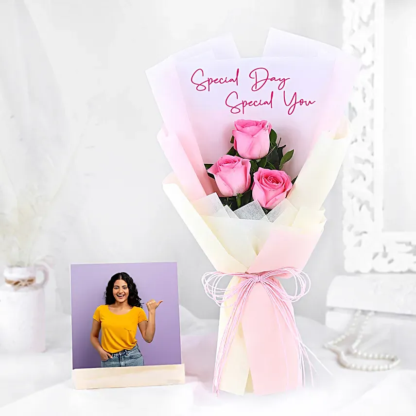 Special You Rose Bouquet N Personalised Frame