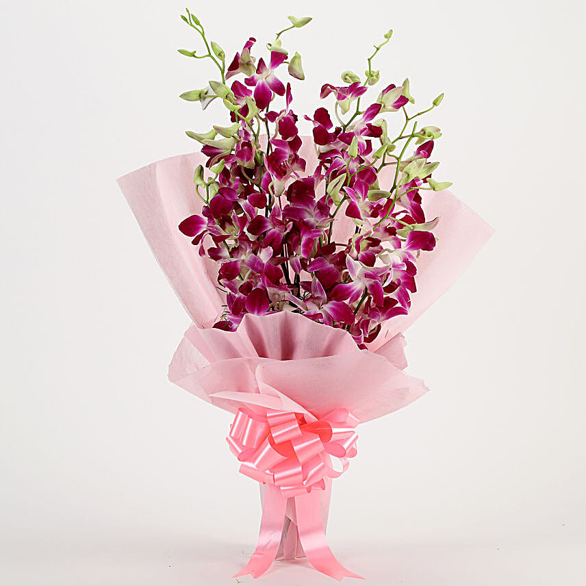 Bunch of 6 purple orchids