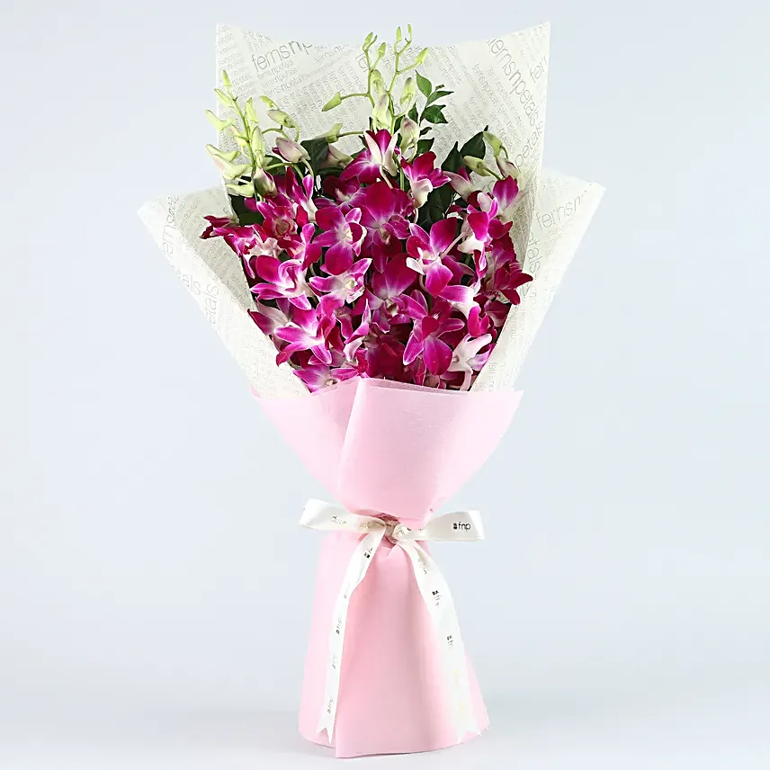 Spring Meadow Orchids Bouquet Ferrero Rocher Box