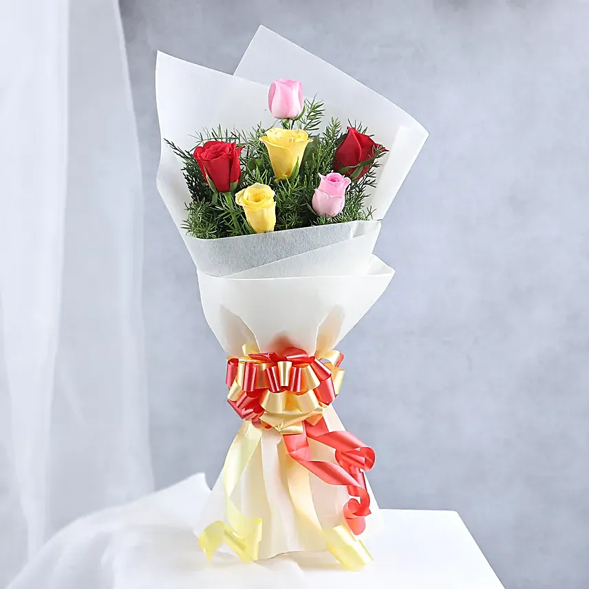 Spring Time Rose Bouquet N Cake Combo