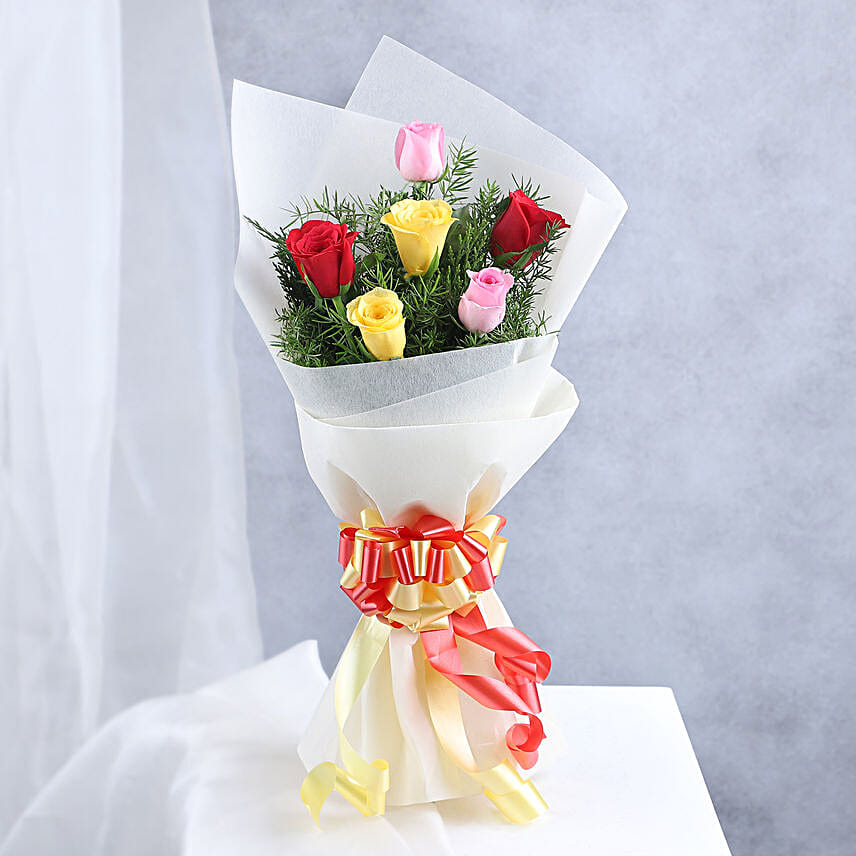 Spring Time Rose Bouquet N Cake Combo