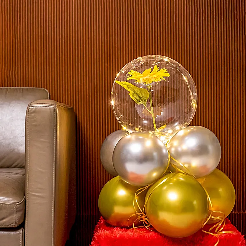 Sunflower LED Bobo Balloon Arrangement