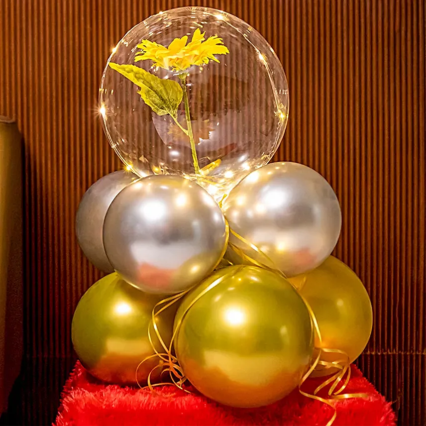 Sunflower LED Bobo Balloon Arrangement