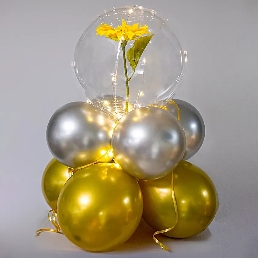 Sunflower LED Bobo Balloon Arrangement