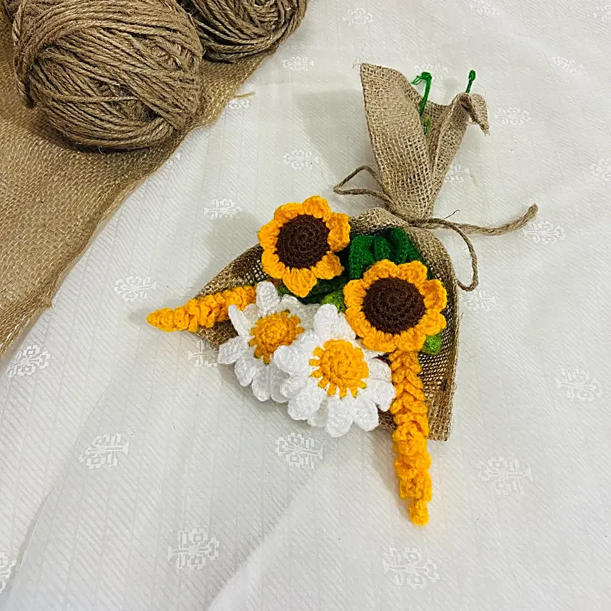 Sunflower N Daisy Crochet Charm