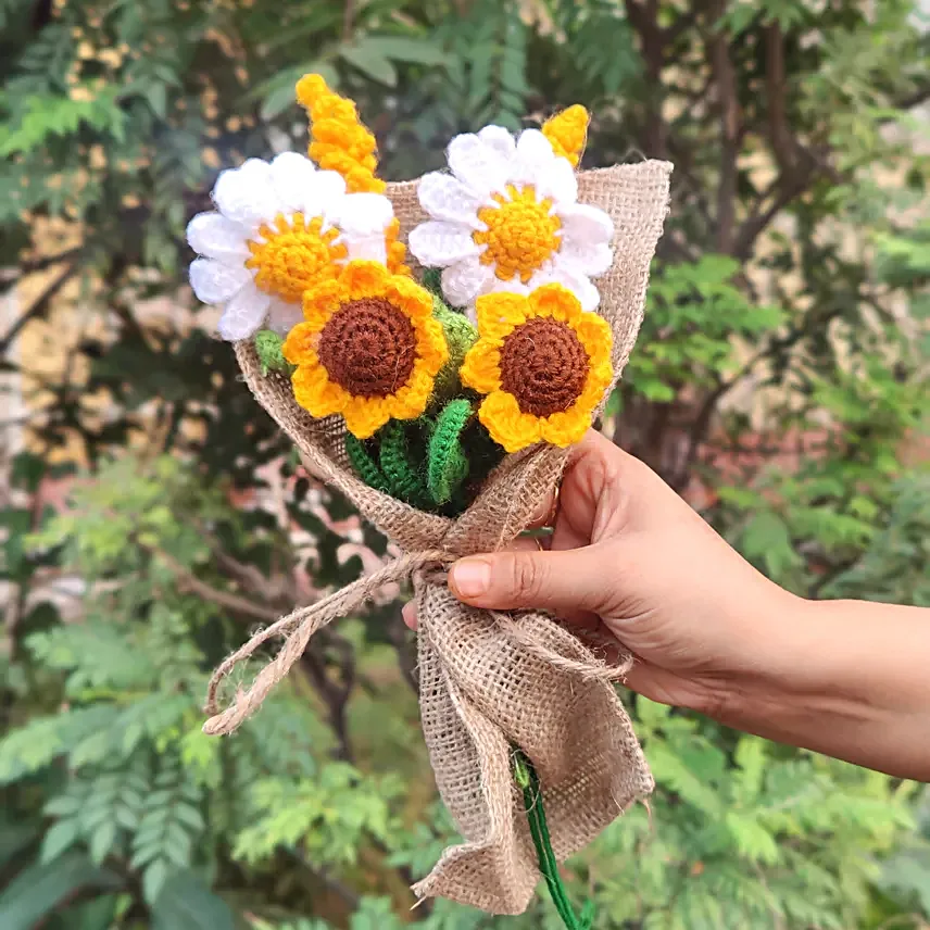 Sunflower N Daisy Crochet Charm