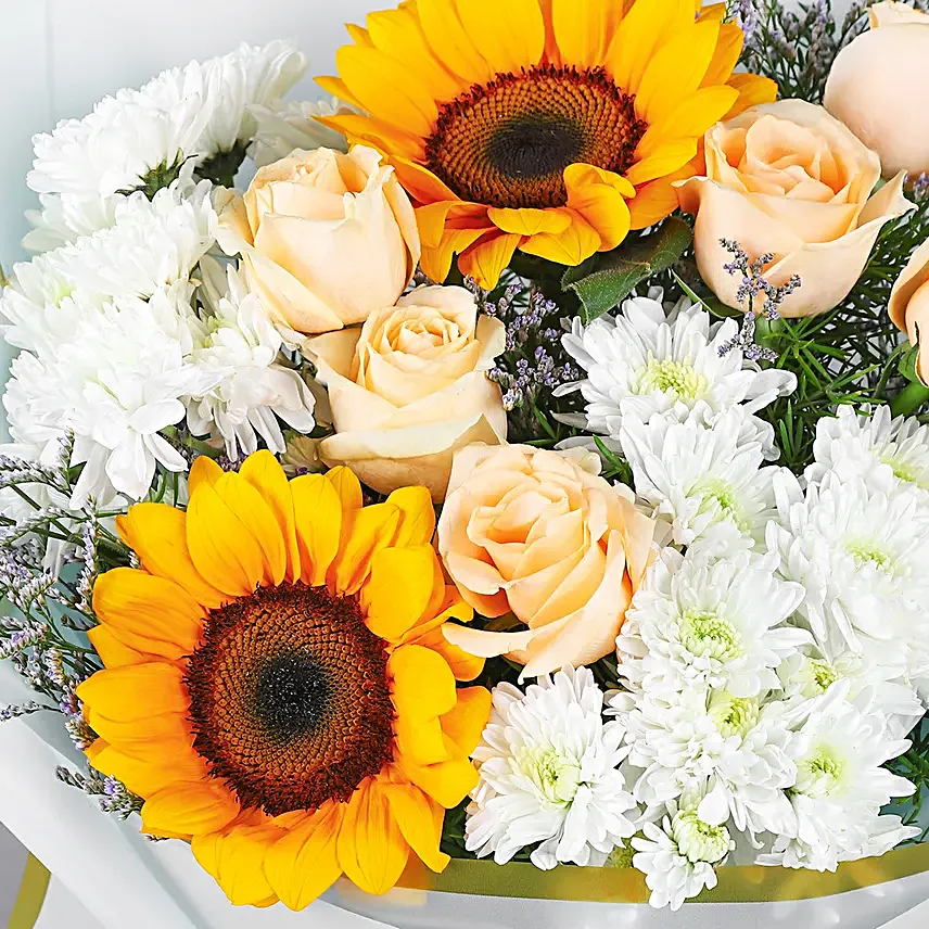 Sunflower N Peachy Rose Charm