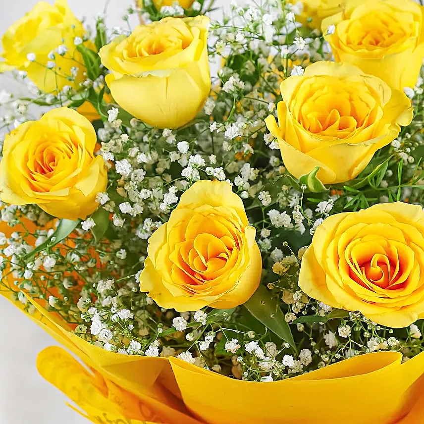 Sunshine Delivered Roses Bouquet Truffle Cake
