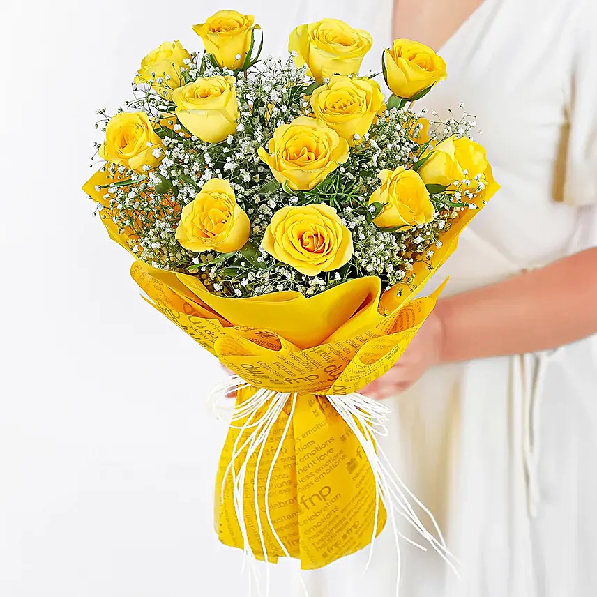 Sunshine Delivered Roses Bouquet Truffle Cake