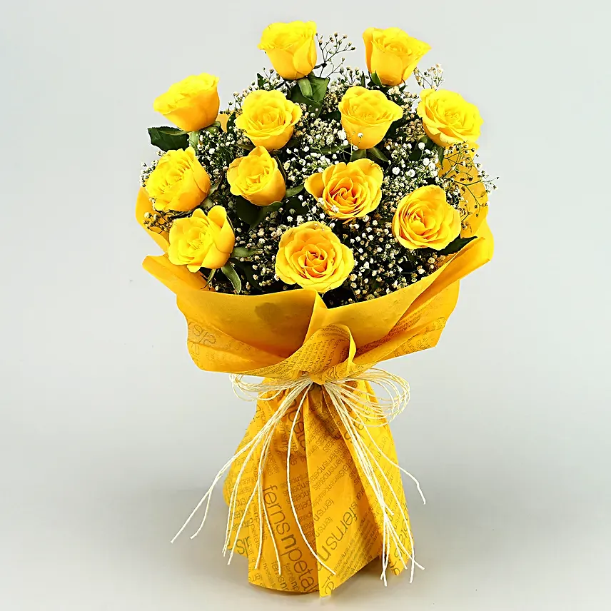 Sunshine Delivered Roses Bouquet Truffle Cake