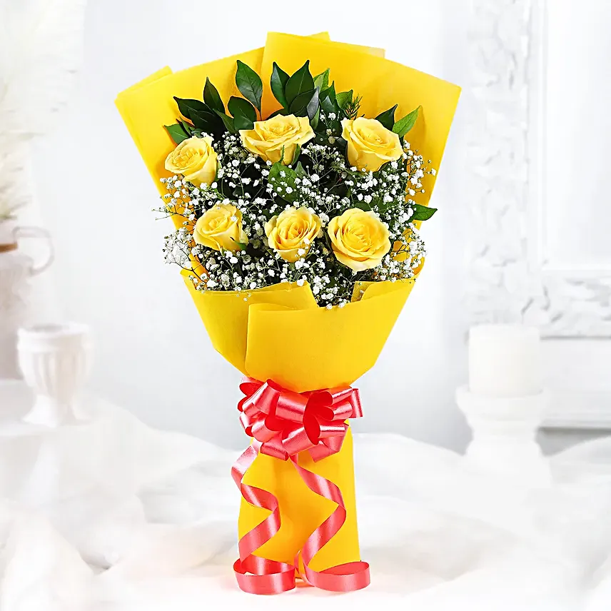 Online Yellow Roses Bunch