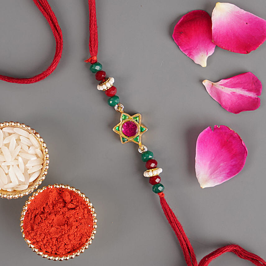 Surya Kiran Ratna Rakhi N Almonds Silver Box