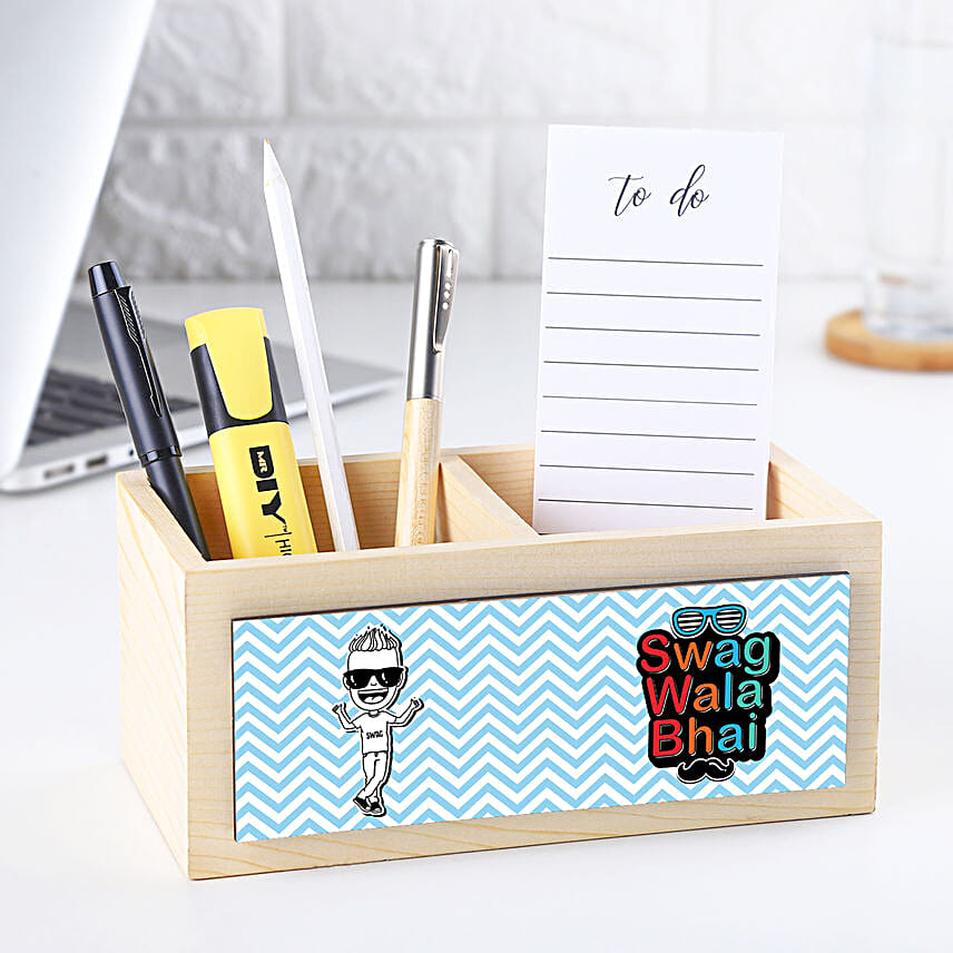 Swag Wala Bhai Table Organiser Gift