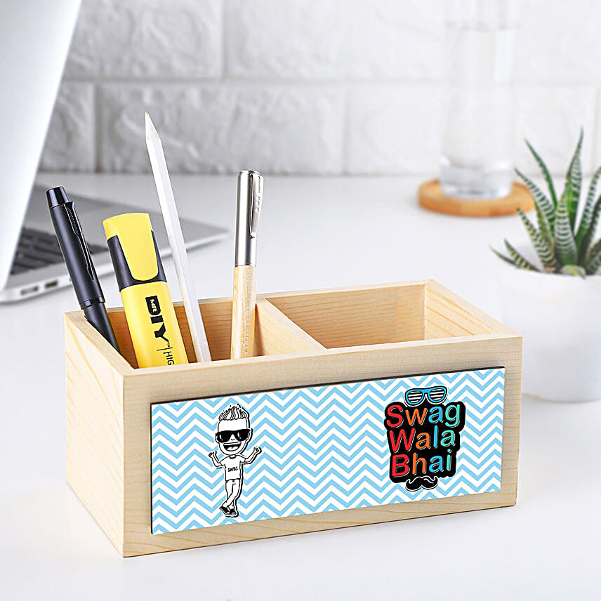 Swag Wala Bhai Table Organiser Gift
