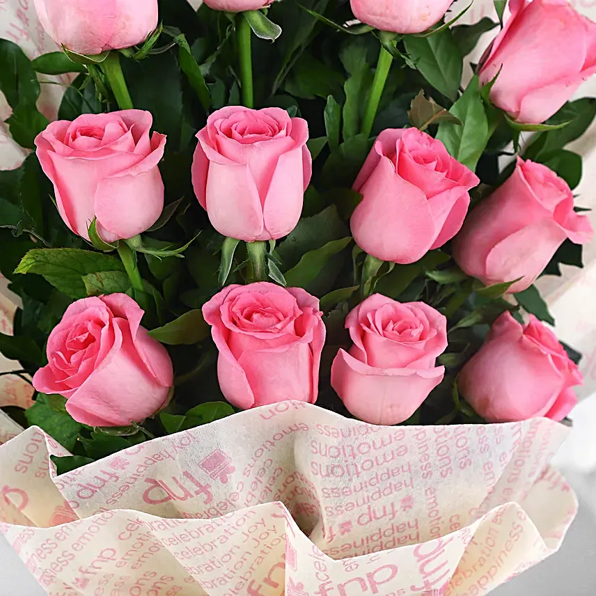 Sweet Memories Pink Roses Bouquet Chocolate Cake