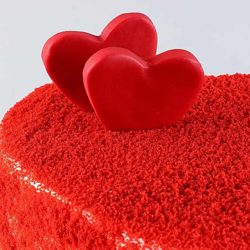 Sweet Red Heart Velvet Cake Half Kg