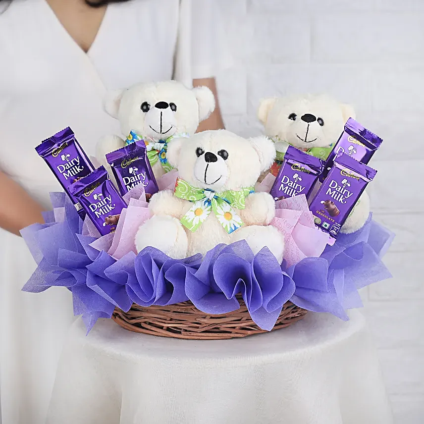 Chocolate and Teddy Basket